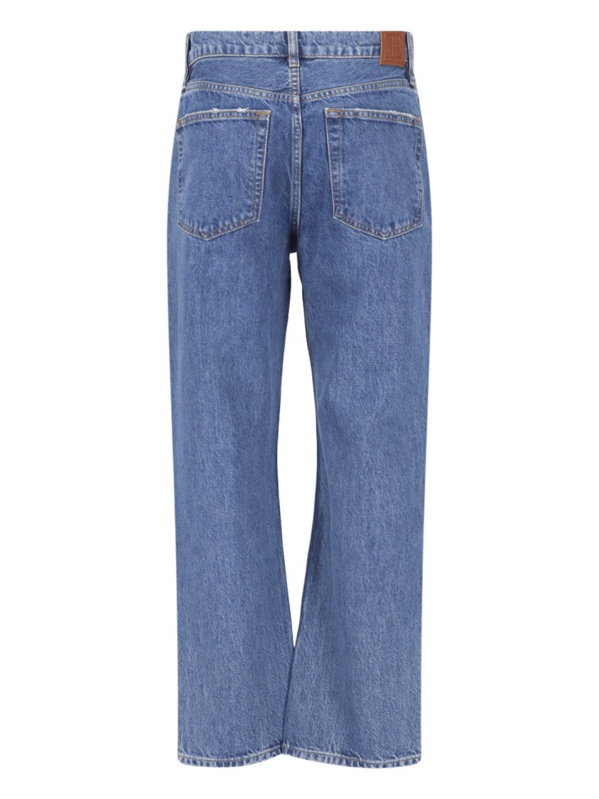 Anine Bing Blue Kate Regenerated Cotton Denim Straight-Leg Jeans