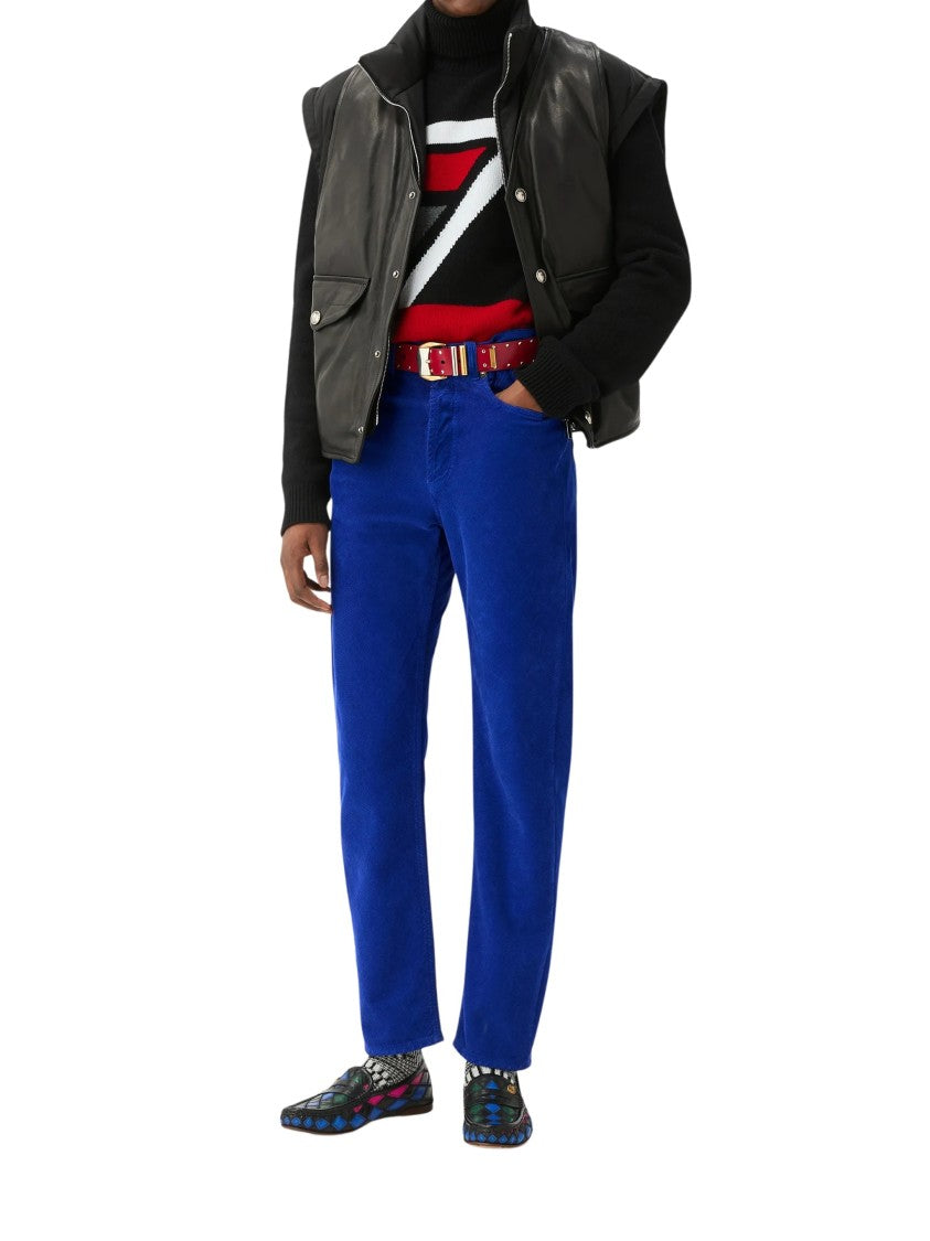 Versace Garment-Dyed Cotton Velvet Straight-Leg Pants