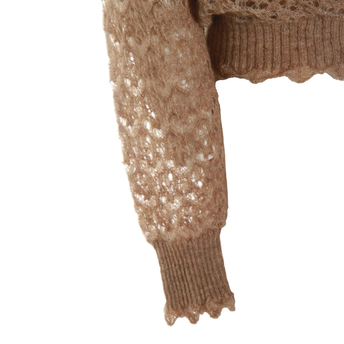 Twin-Set Delicate Open-Knit Sweater With Scalloped Finish
