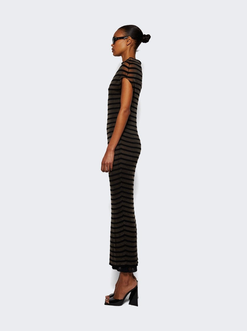 Jean Paul Gaultier Marinière Striped Long Dress Black