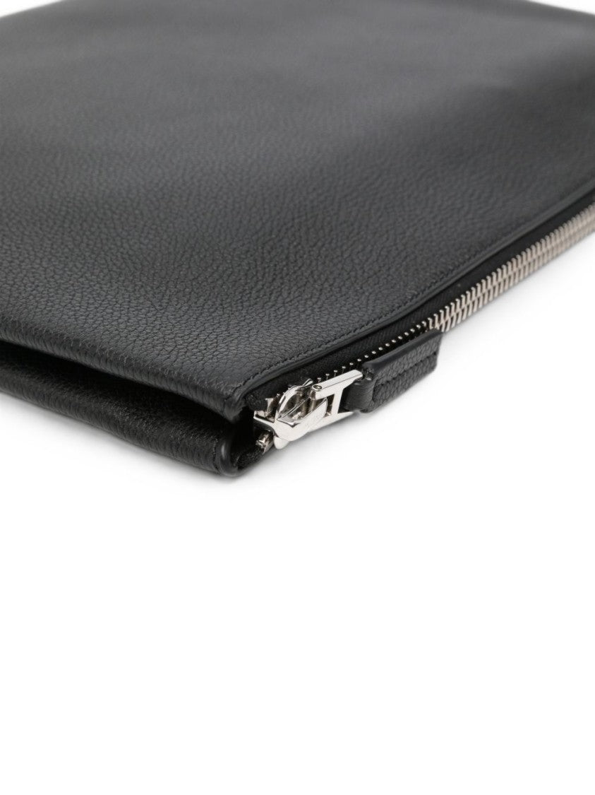 Tom Ford Black Rectangular Smooth Calf Leather Clutch