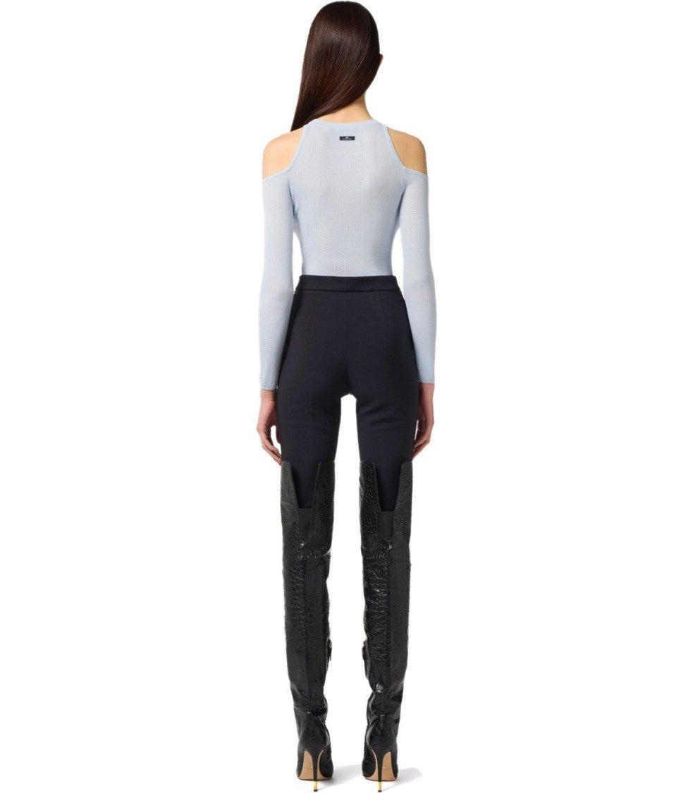 Elisabetta Franchi Black Zipped Pants