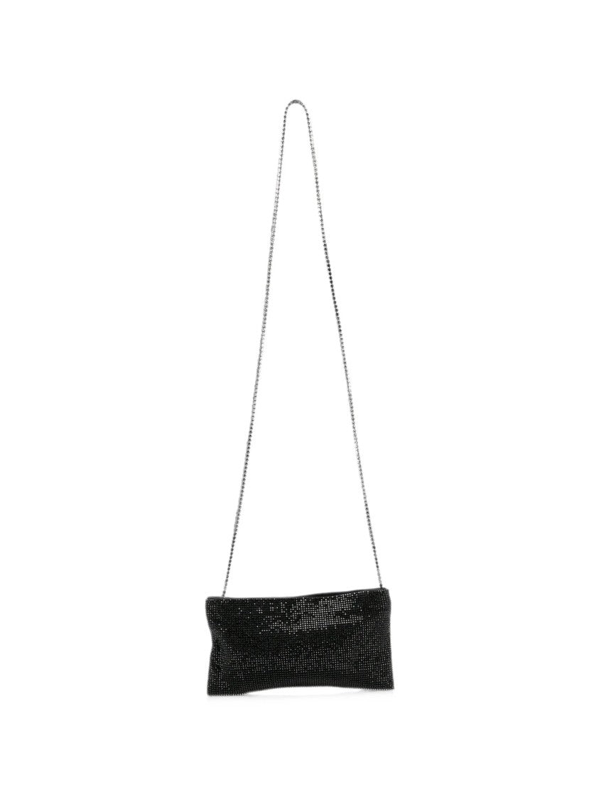 Benedetta Bruzziches Rectangular Evening Bag With Shimmering Black Crystals