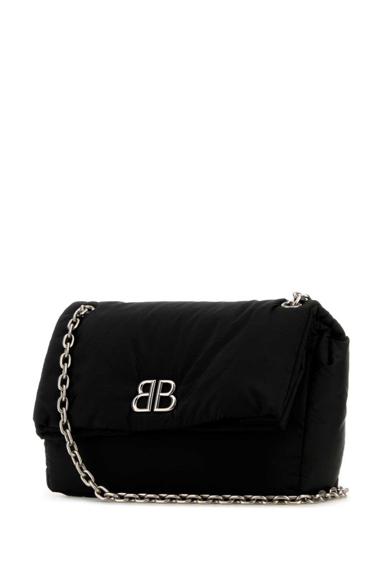 Balenciaga Black Nylon Medium Monaco Shoulder Bag