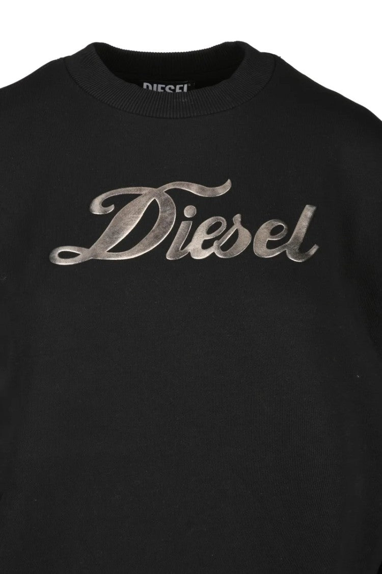 Diesel Black Metallic Cotton Sweatshirt