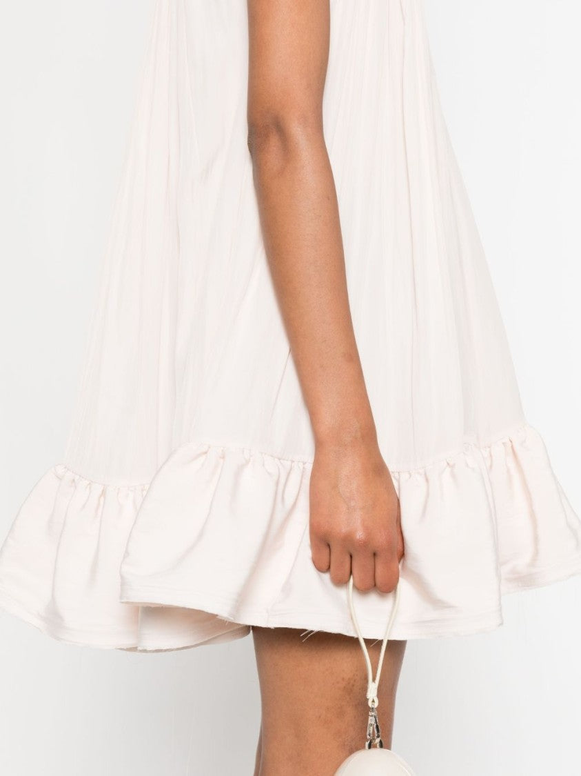 Lanvin Light Pink Ruffled Hem Frilled Dress