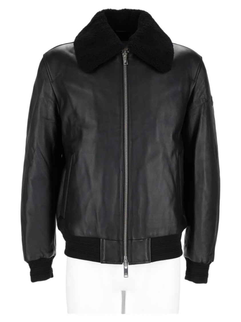 Moose Knuckles Black Lamb Leather Sheepskin Jacket