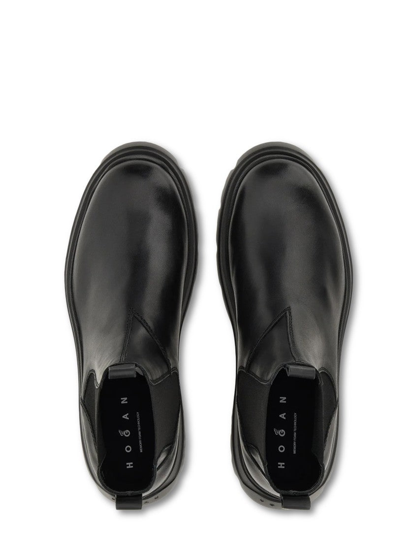 Hogan Black Leather Boots