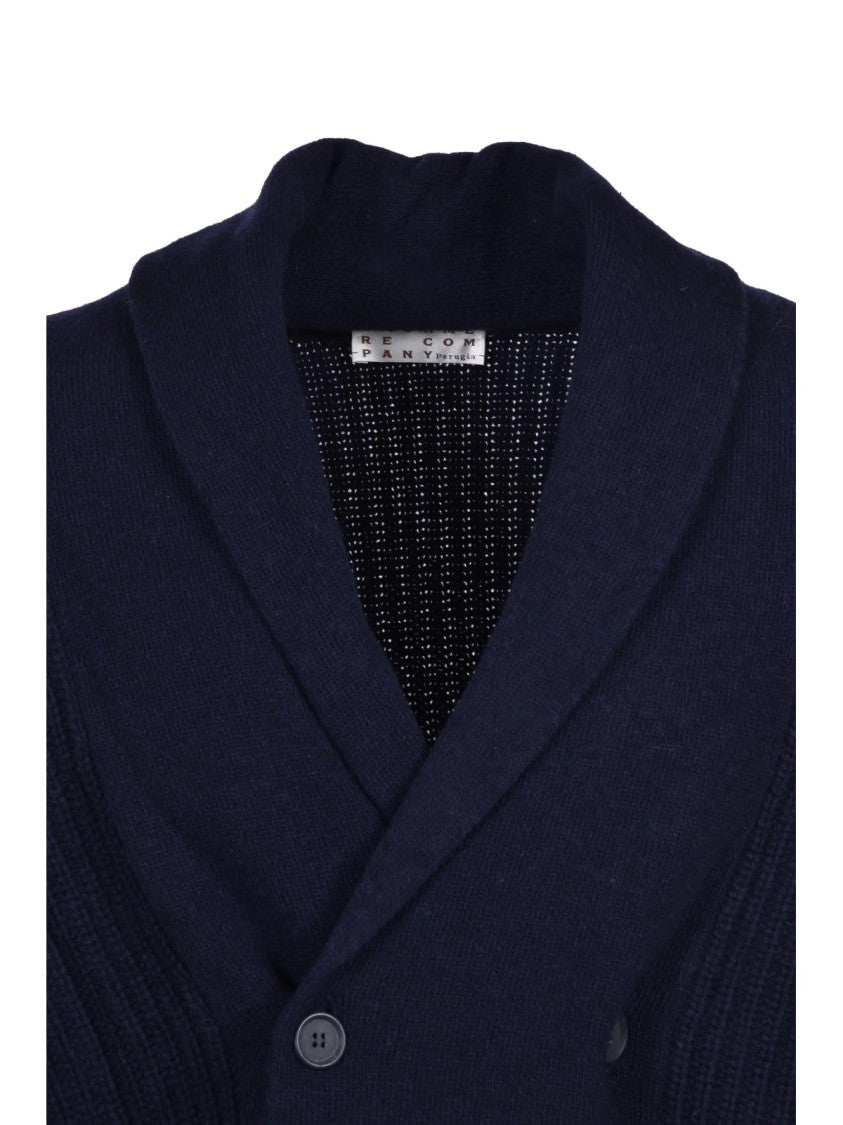 Cashmere Company P. Double-Breasted Shawl Cardigan With Ribbed Knit Texture