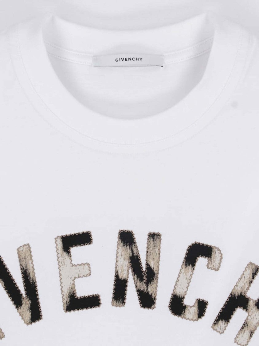 Givenchy Embroidered Logo Cotton T-Shirt With Ribbed Details