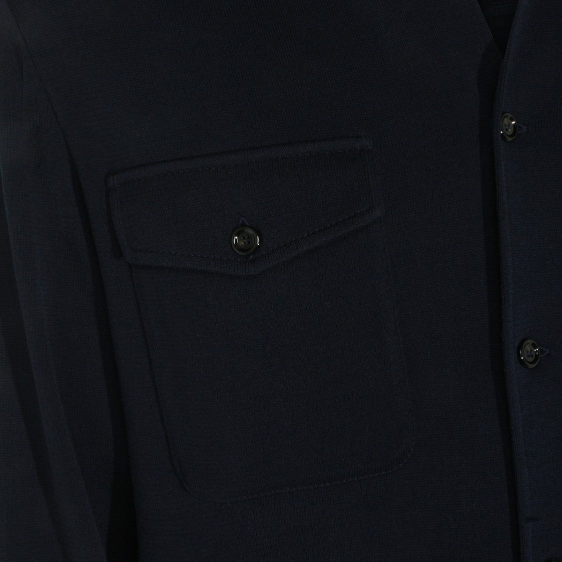 Lardini Black Button-Up Jacket With Chest Pockets And Ribbed Cuffs