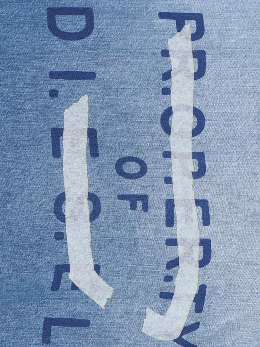 Diesel Denim Shirt With V-Neckline And Bold Back Graphic