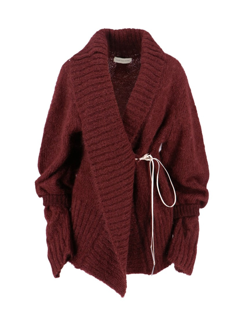 Dries Van Noten Oversized Mohair-Blend Cardigan – Bordeaux