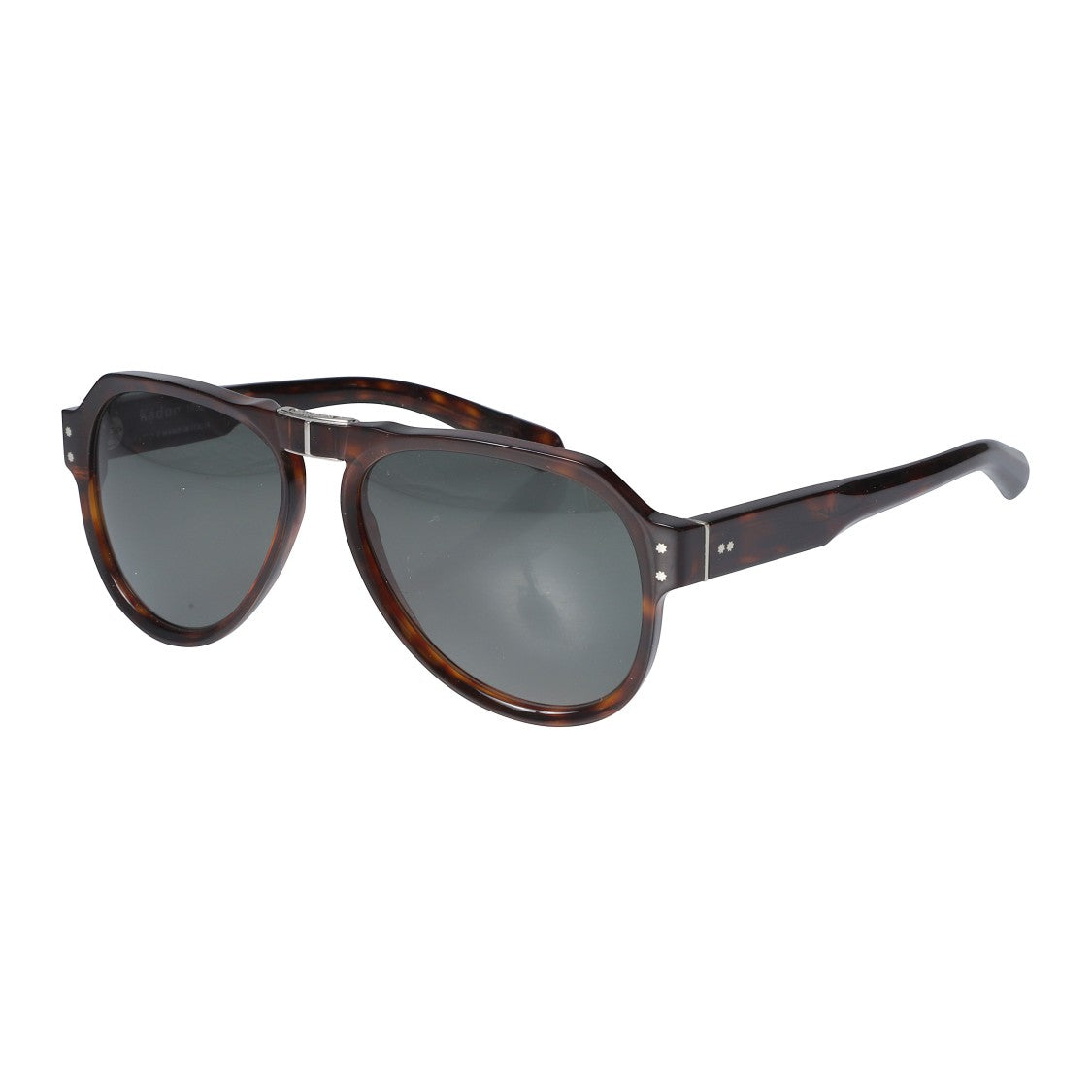 Kador Pilot Flag/N Aviator-Inspired Tortiose Shell Sunglasses With Metallic Accents