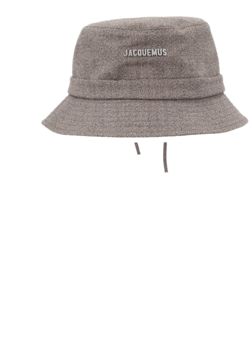 Jacquemus Brown Textured Logo Cotton Bucket Hat