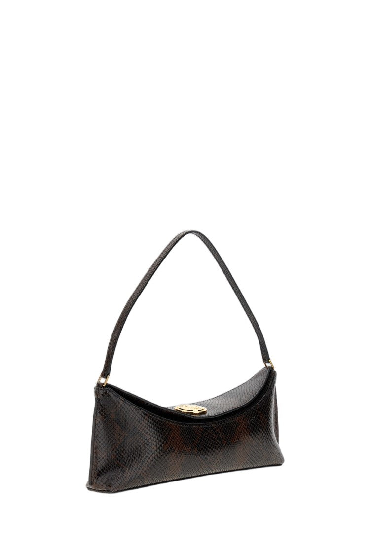 Jacquemus Python-Effect Leather Shoulder Bag With Engraved Snap Button