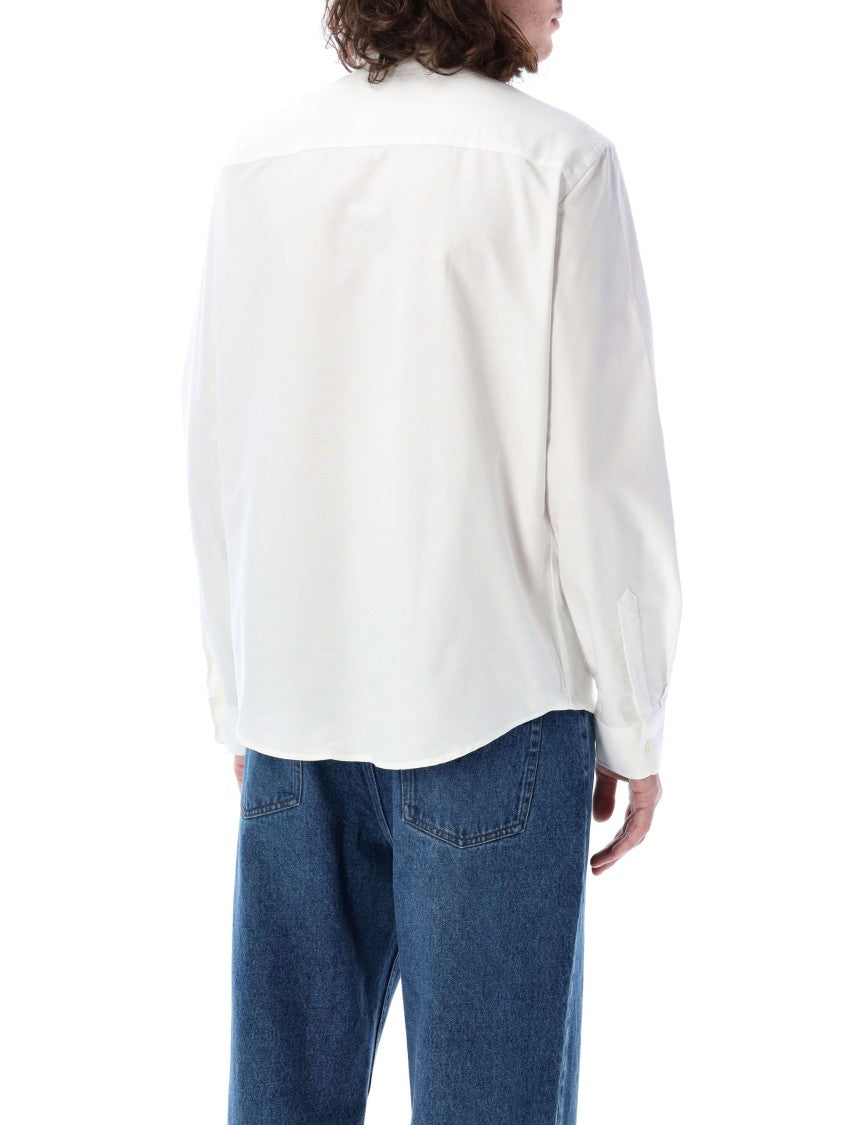 Ami Paris Ami De Coeur Embroidered Cotton Button-Down Shirt