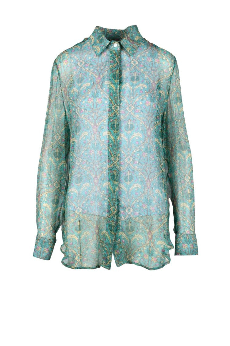 Maesta Silk Shirt - Aqua Green