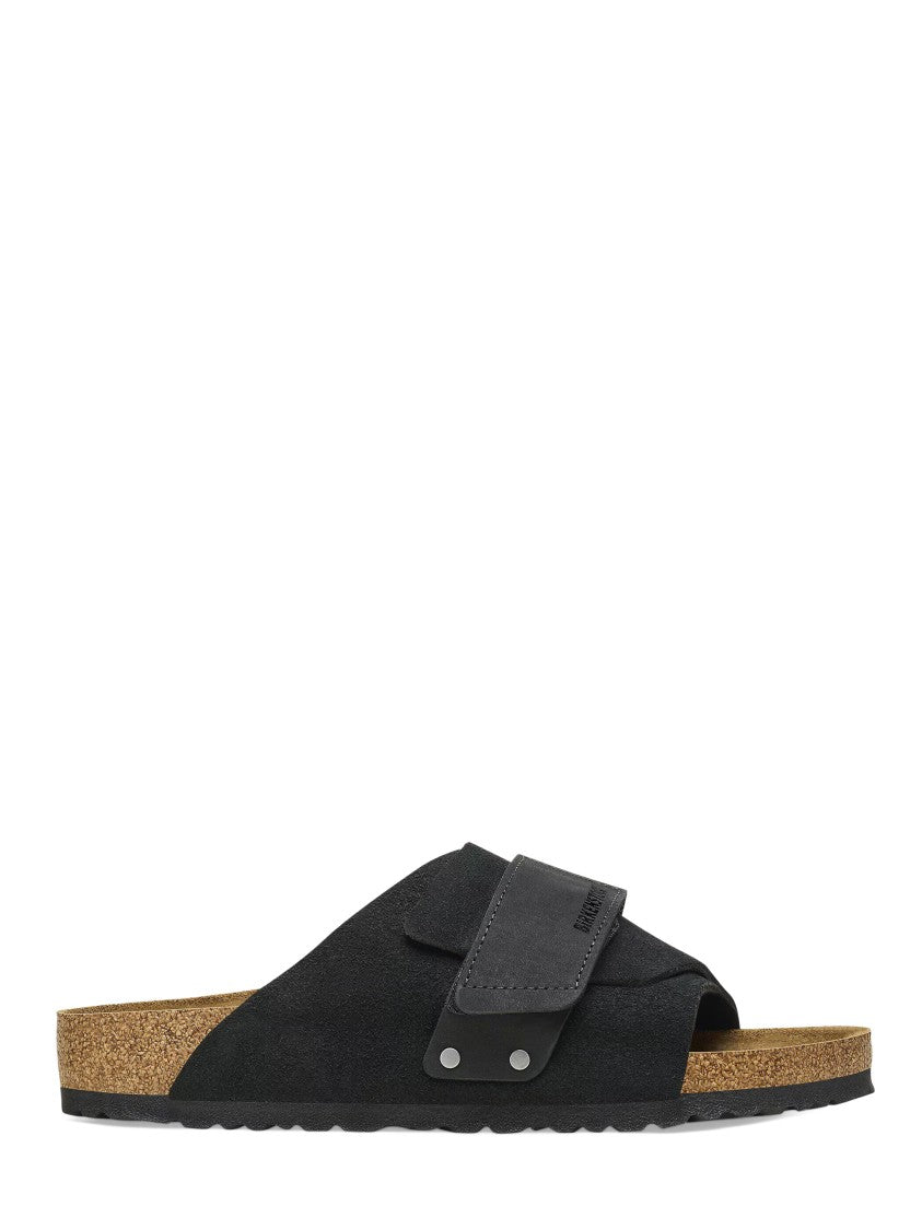 Birkenstock Black Suede Nubuck Sandals With Contoured Footbed
