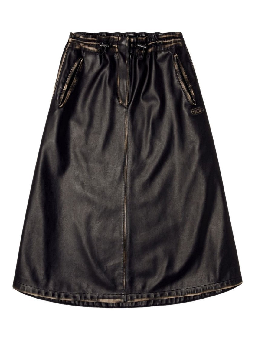 Diesel Flared Midi Skirt With Elastic Waistband