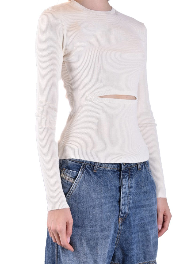Diesel Ribbed Cut-Out Detail Sweater With Wool Blend And Silhouette