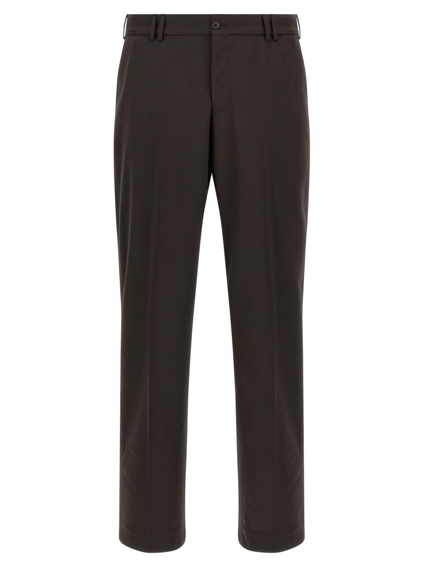 Pt Torino B-Stretch Wool Pants With Front Button Closure