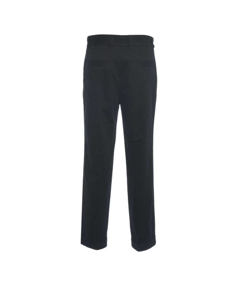 Paolo Pecora Straight-Leg Chino Pants With Turned-Up Hems And Side Pockets