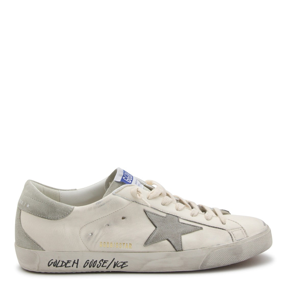 Golden Goose White And Grey Leather Sneakers