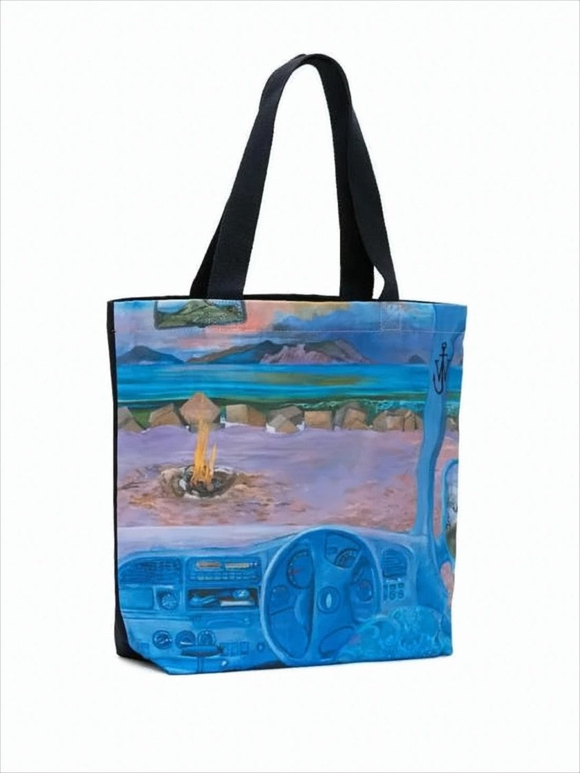 J. W. Anderson Artistic Coastal View Cotton Tote Bag