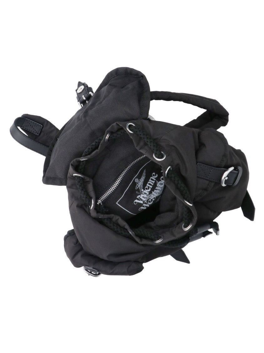 Vivienne Westwood Highland Black Fabric Leather Accent Backpack