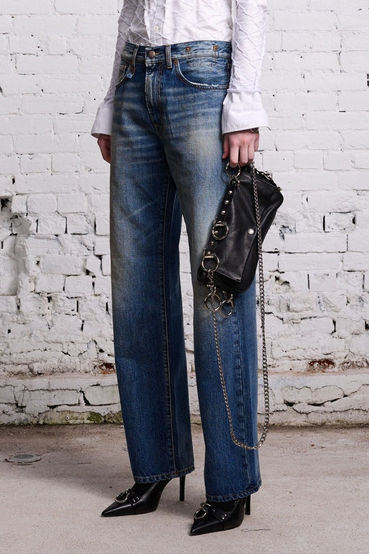 R13 Mid-Rise Straight-Leg Denim Jeans