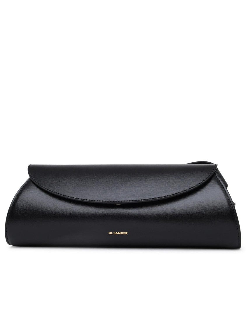Jil Sander Cannolo Bag In Black Leather