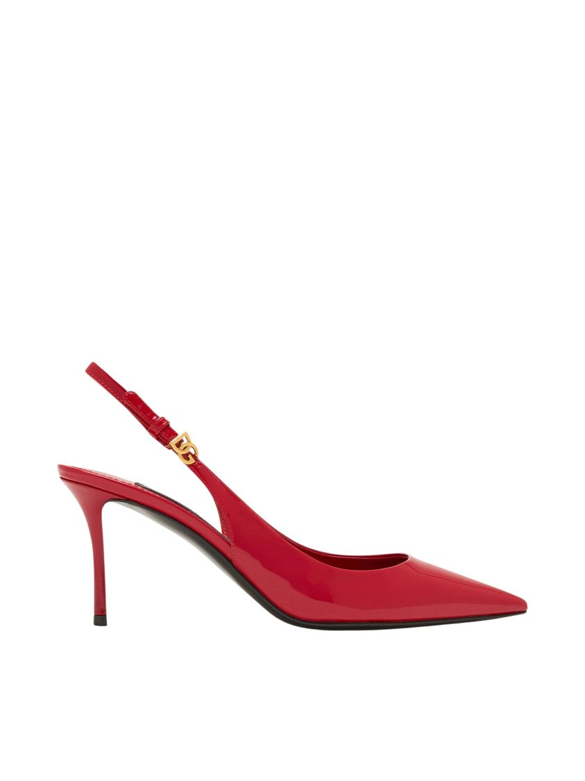 Dolce & Gabbana Glossy Red Patent Leather Slingback Pumps