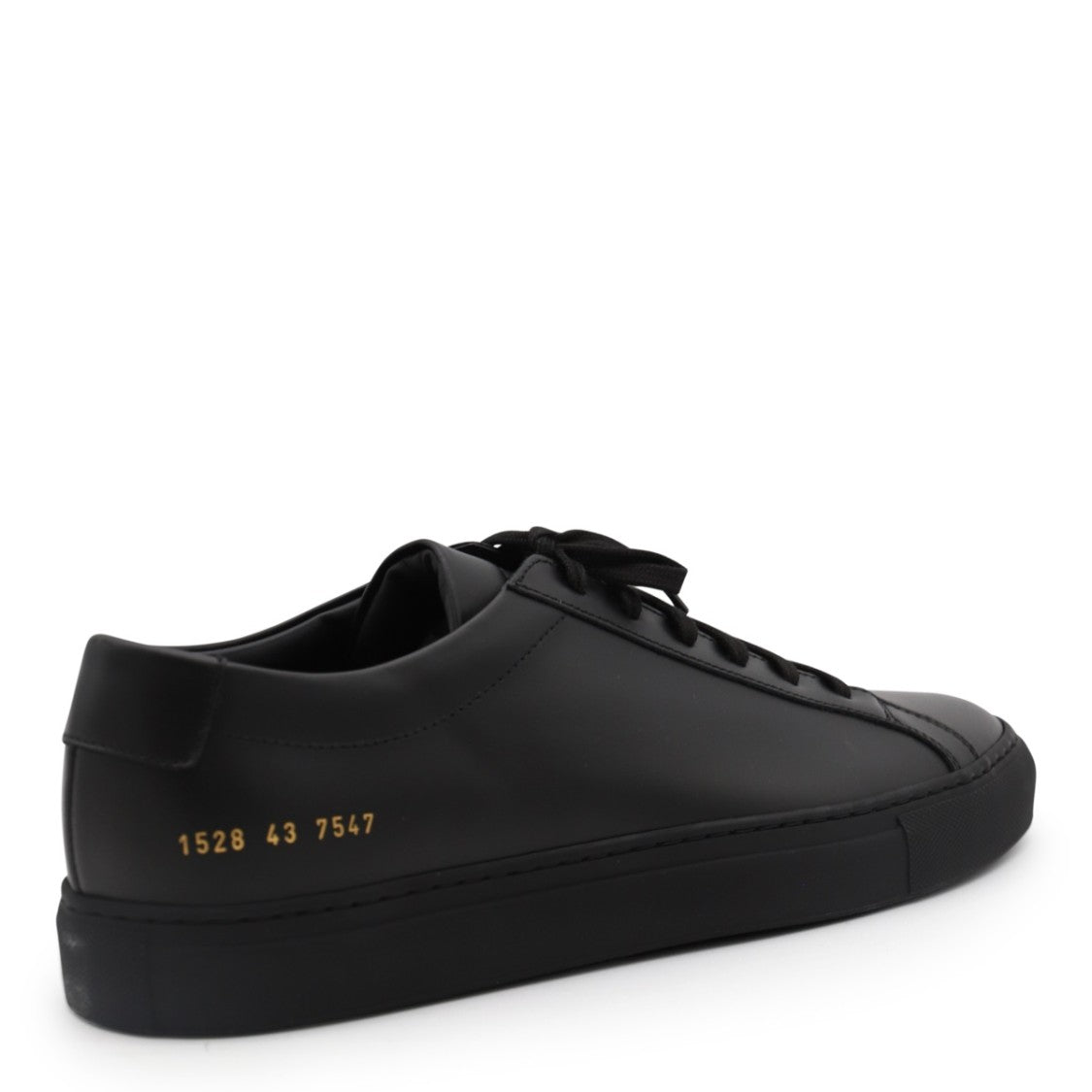 Common Projects Minimalist Black Leather Sneakers With Gold Detailing