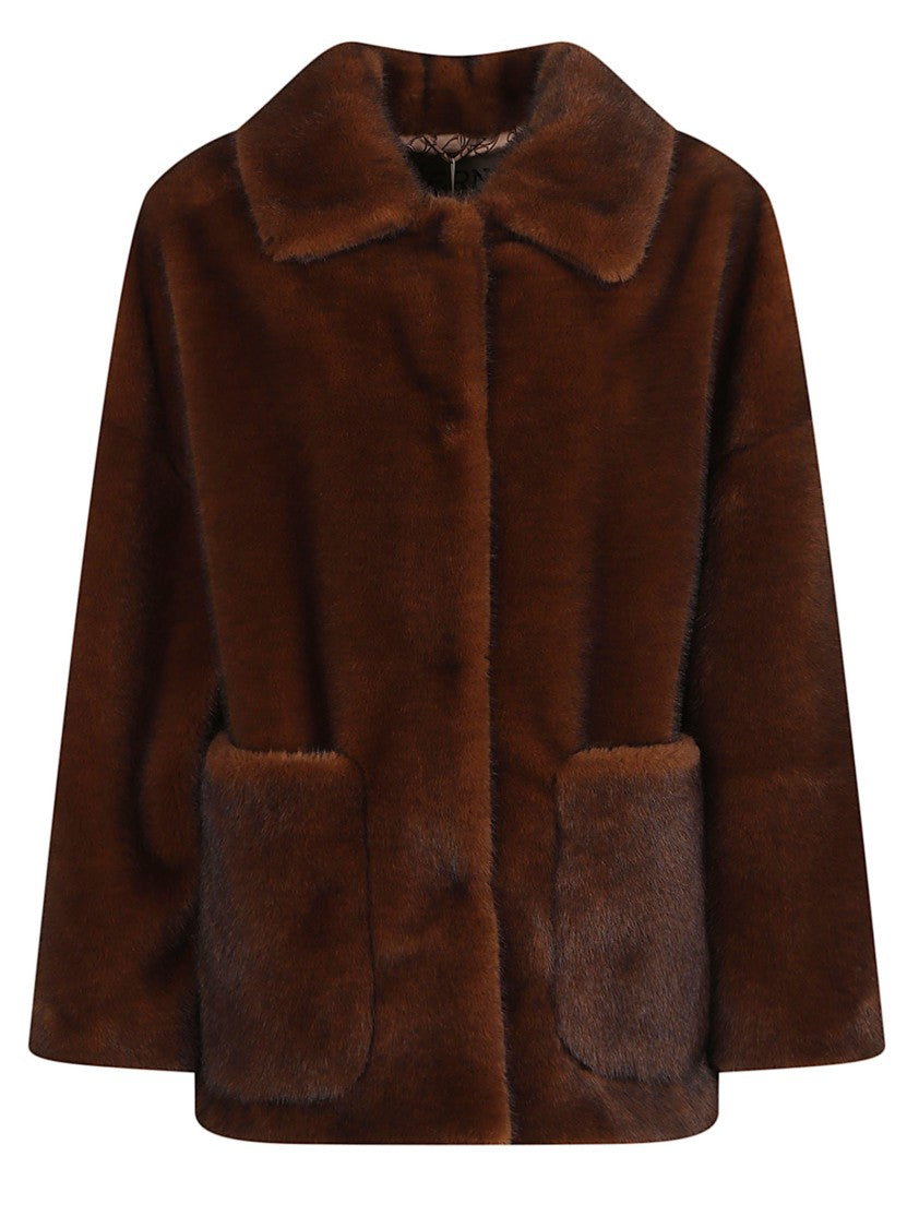 Herno Soft Faux Fur Polyester Bomber Jacket