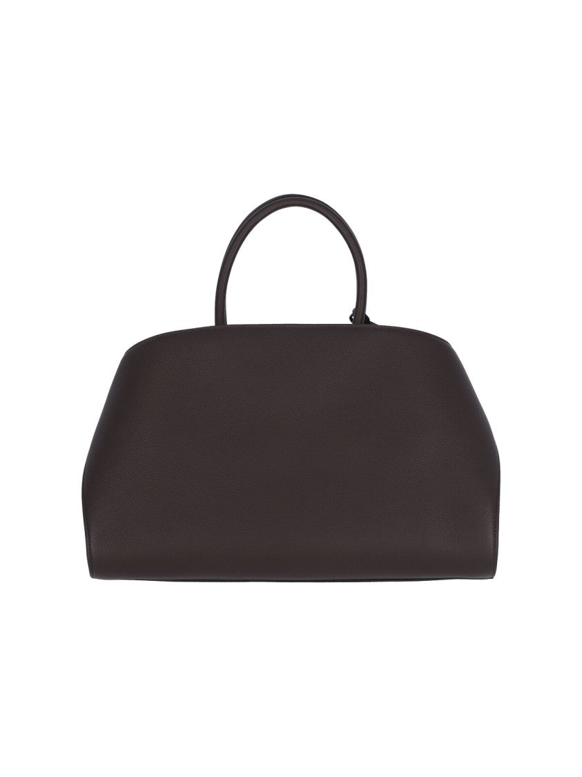 Ferragamo Structured Dark Brown Leather Handbag