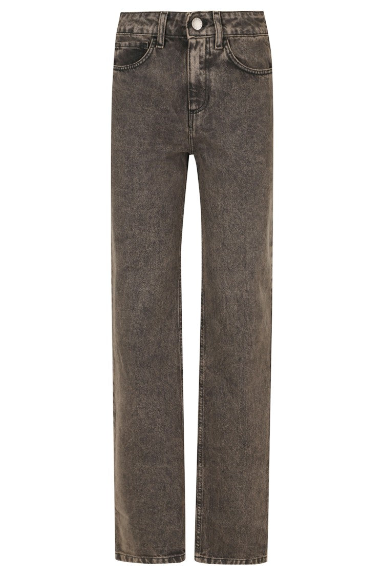 Federica Tosi Brown Sandblasted Straight-Leg Cotton Jeans