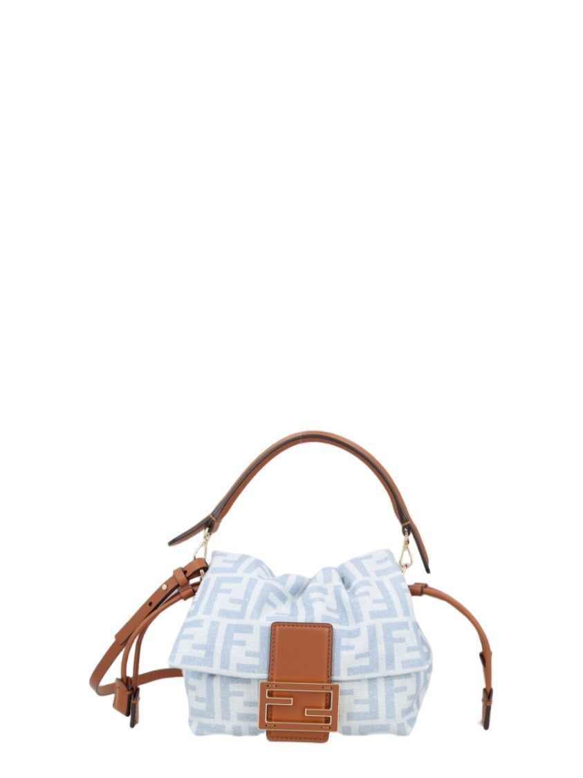 Fendi Small Handbag With Ruched Fabric And Geometric Pattern