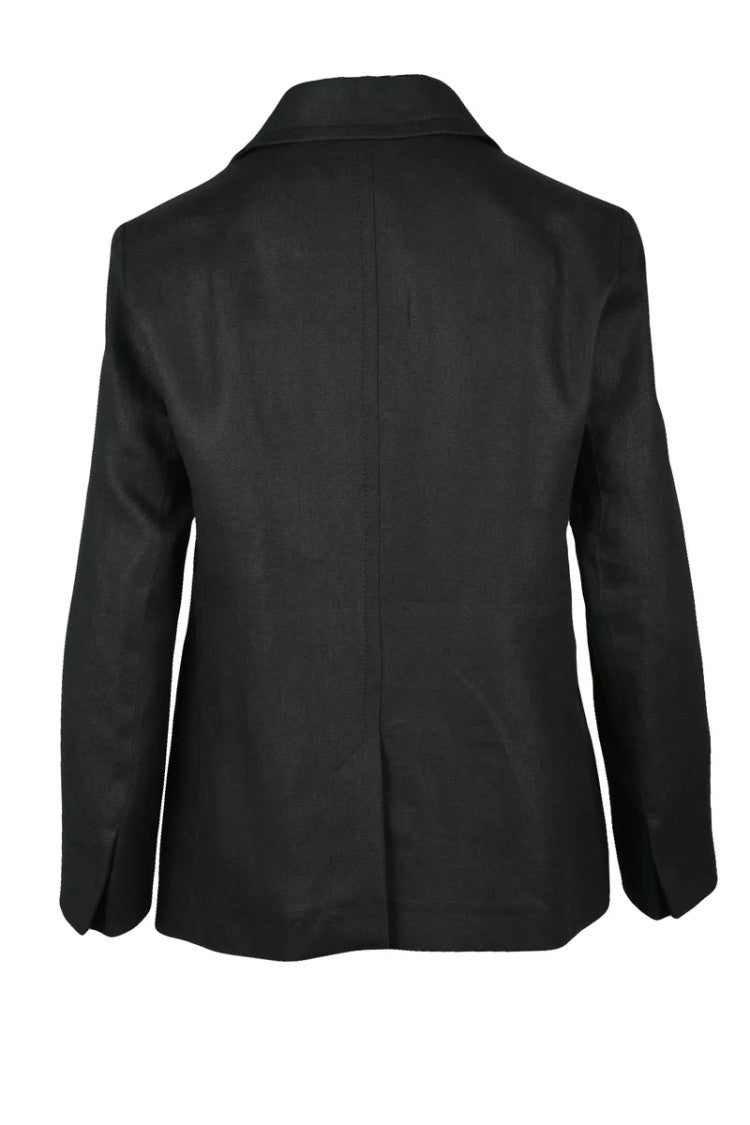 Max Mara Straight Linen Jacket - Black