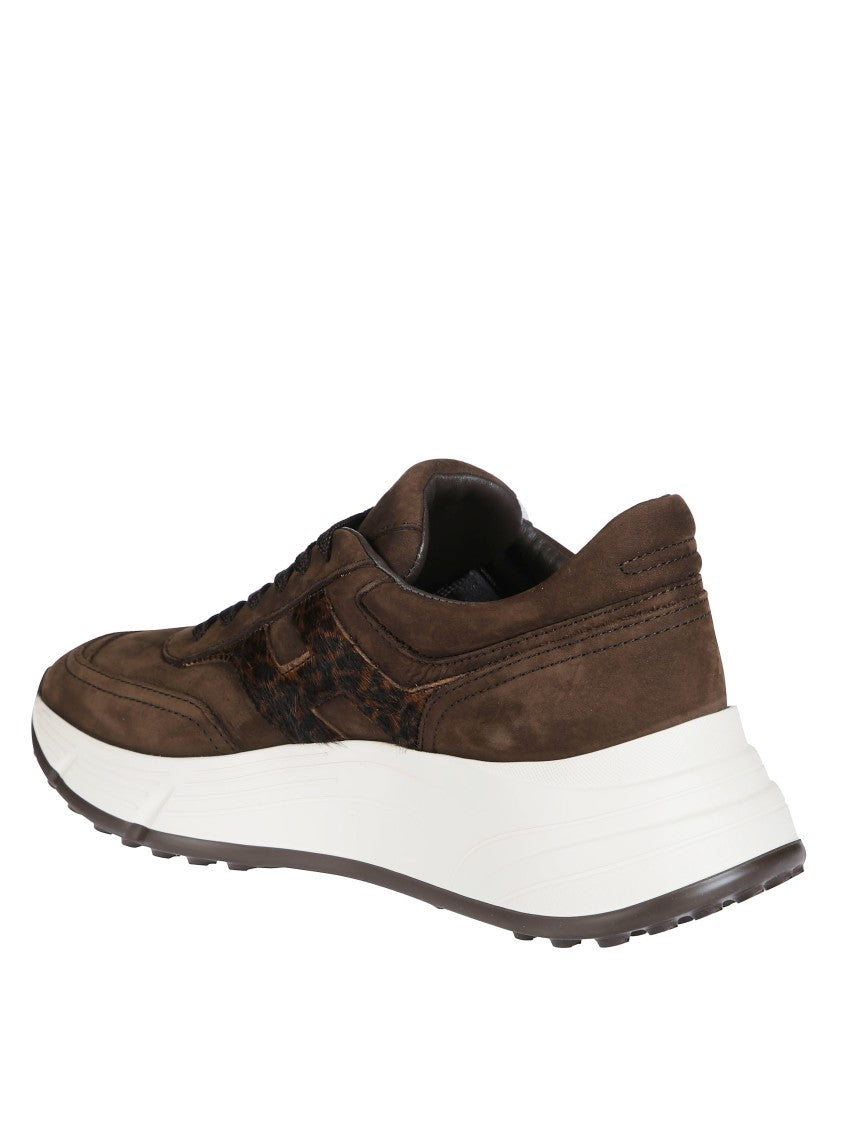 Hogan H669 Allacciato H Dark Brown Suede Sneakers
