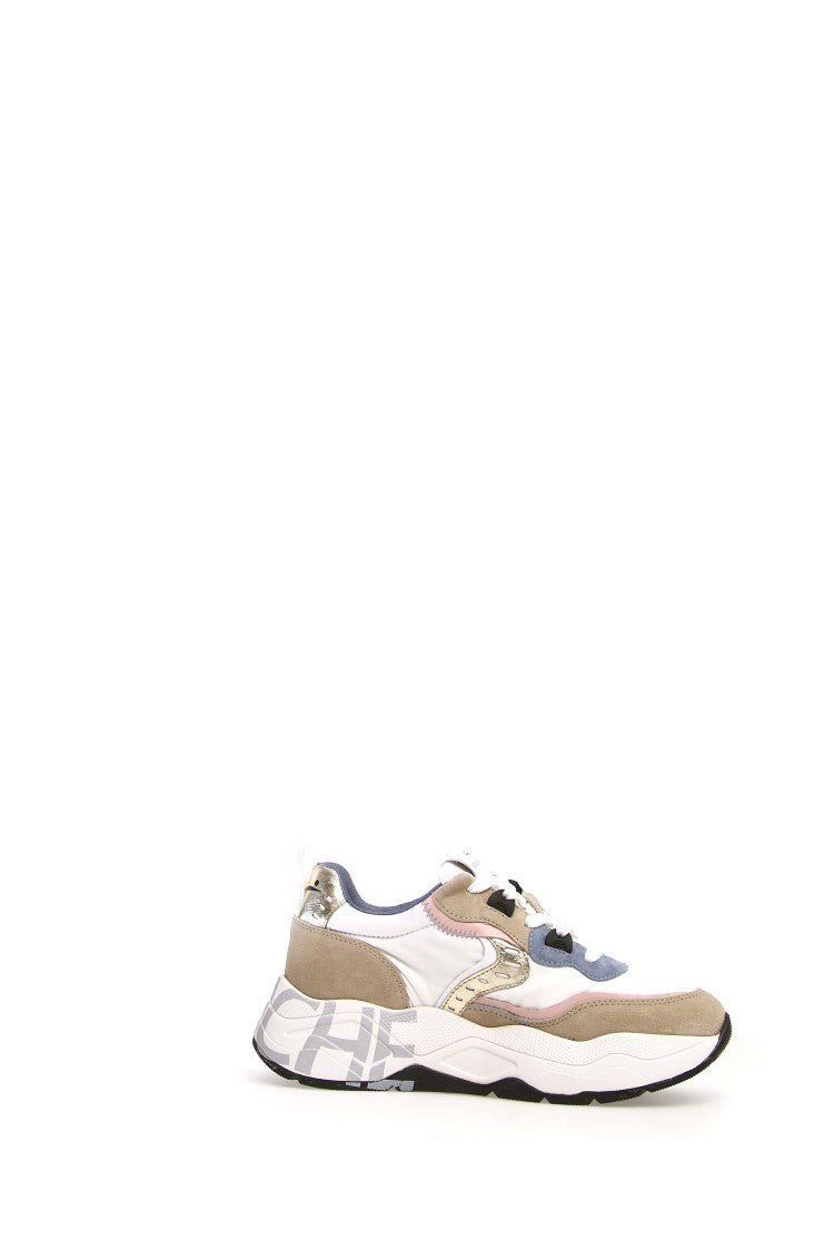 Voile Blanche Beige Sneakers With Sporty Detailing