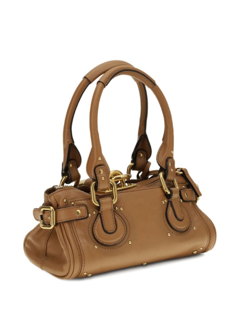 Chloé Structured Calf Leather Handbag With Decorative Hardware