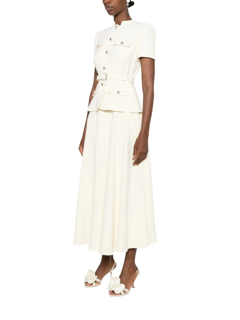 Self-Portrait Yellow Belted Cotton Maxi Dress