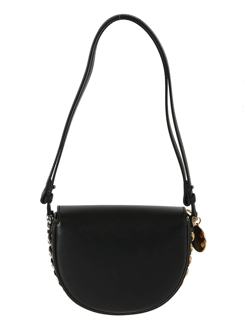 Stella Mccartney Semi-Circular Black Bag With Gold-Tone Accents
