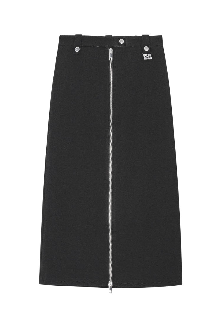 Ganni Bonded Crepe Skirt With Butterfly Hardware