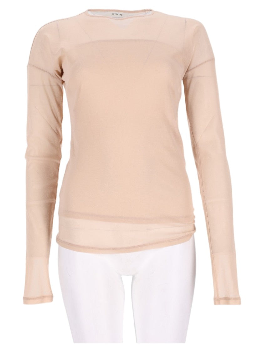 Lemaire Ivory Translucent Long-Sleeved Polyamide Top