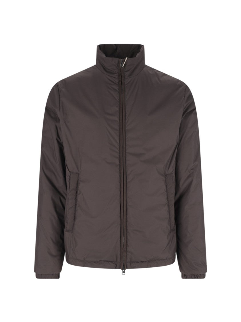 Herno Brown Waterproof High Collar Zip Jacket