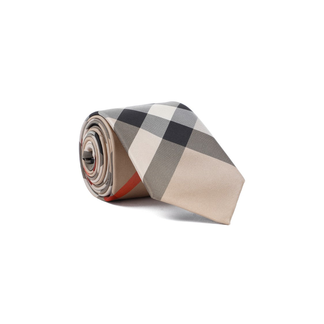 Burberry Beige Classic Cut Check Silk Tie