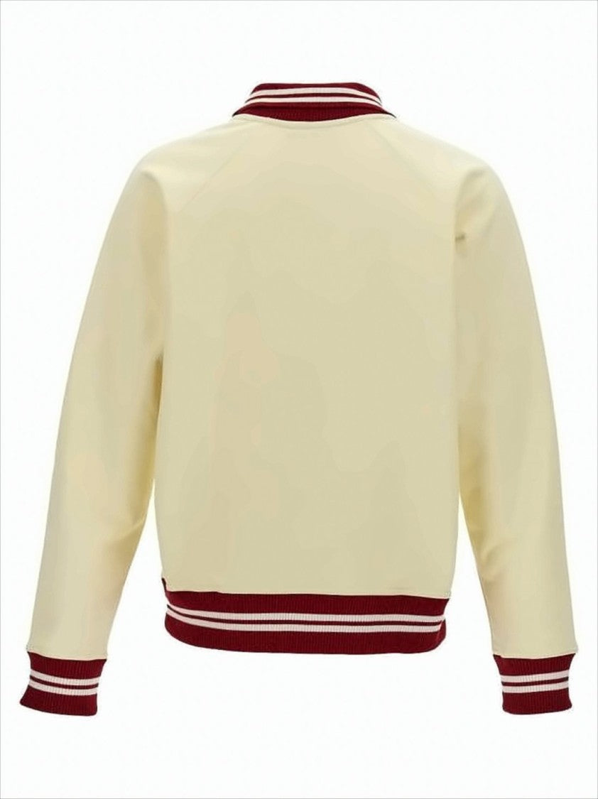 Wales Bonner Cream Long-Sleeve Sweatshirt With Collegiate Design