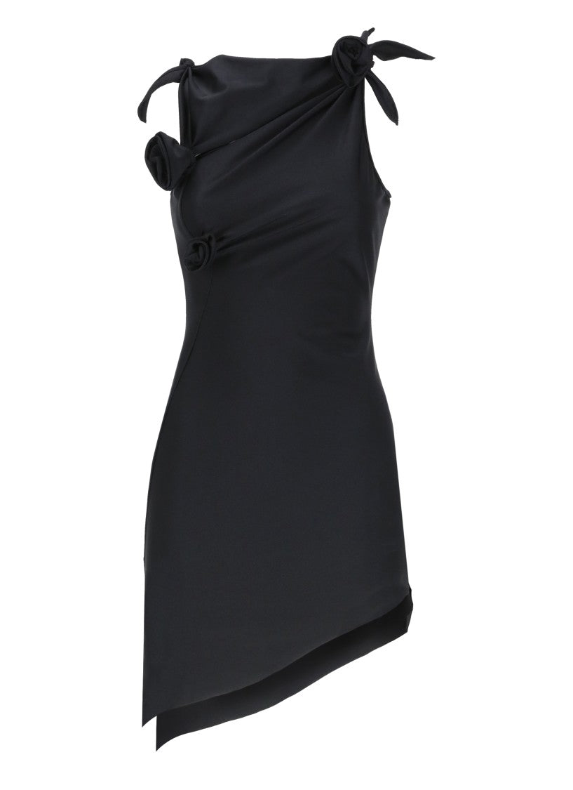 Coperni Asymmetric Flower Mini Dress